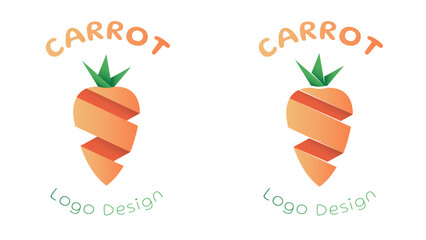 Stylish modern Carrot Logo - Perfect Pixel Design, with text in Gluten font (free)