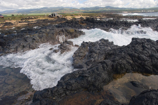 Waves Crashing, Kauai, Hawaii, USA