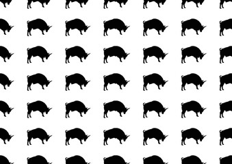 seamless bull as a pattern Isolated bull animal design. high quality bull detailed animal silhouette