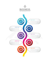 Circular Connection Steps business Infographic Template with 5 Element