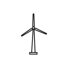 Windmill icon vector logo design template flat style