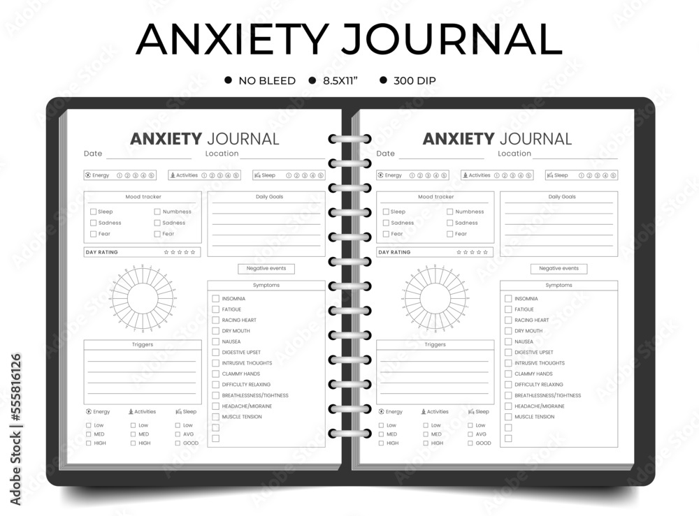Wall mural Anxiety Journal or planner logbook or notebook  - Wall murals
