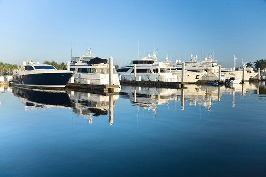 Boats in Bahia Mar Marina, Fort Lauderdale, Florida, USA
