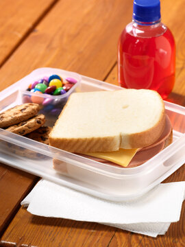 Unhealthy Lunch in Plastic Container