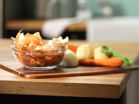 Vegetable Peels in Bowl