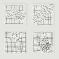 Retro futuristic elements for design. Rave psychedelic retro futuristic set. Elements for graphic decoration. Retro Futurist. Vector illustration