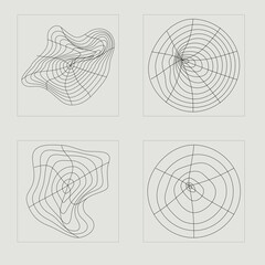 Set of Y2K style vectors of objects. Retro futuristic graphic ornaments. Objects in y2k style. Anti-design. Vector illustration