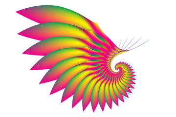 Fototapeta na wymiar Illustration of Wings with colorful gradations with an Abstract concept