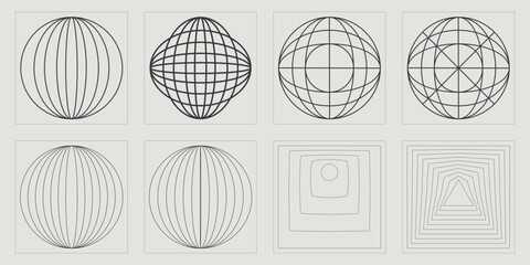 Vector Graphic Assets Set. Big collection of abstract graphic geometric symbols. Elements for graphic decoration. Anti-design. Vector illustration