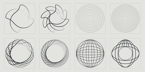 Retro futuristic elements for design. Large set of retro objects for design. Flat minimalist icons. Stars, starburst . Vector illustration