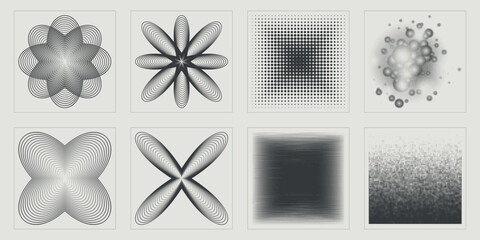Vector Graphic Assets Set. Rave psychedelic retro futuristic set. Cyberpunk elements. Anti-design. Vector illustration