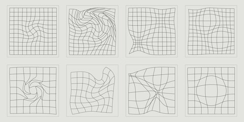 Collection of Y2K elements. Retro futuristic graphic ornaments. Objects in y2k style. Stars, starburst . Vector illustration