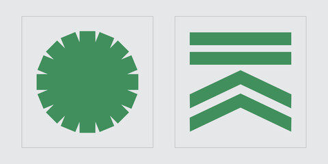 Vector set of Y2K. Brutalism star and flower shapes. Elements for graphic decoration. Isolated on black background. Vector illustration