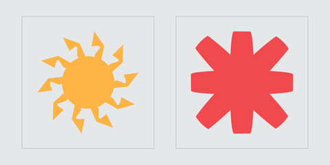 Brutalism shapes. Retro futuristic graphic ornaments. Elements for graphic decoration. Isolated on black background. Vector illustration