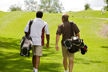 Men Walking on the Golf Course, Burlington, Ontario, Canada