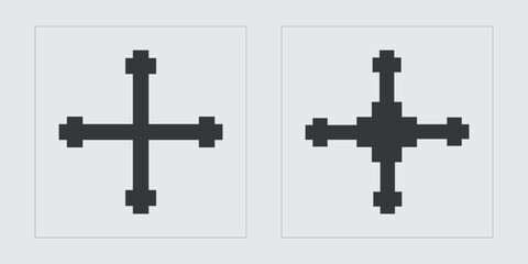 Brutalism shapes. Big collection of abstract graphic geometric symbols. Templates for notes, posters. Futuristic. Vector illustration