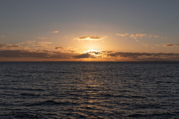 Sunset across Port Phillip Bay, Victoria.
