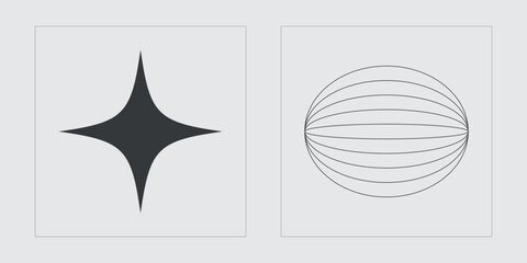 Vector set of Y2K. Rave psychedelic retro futuristic set. Modern abstract forms. Retro Futurist. Vector illustration