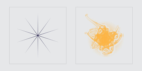 Collection of Y2K elements. Big collection of abstract graphic geometric symbols. Cyberpunk elements. Projects, posters, banners. Vector illustration