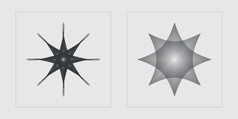 Vector set of Y2K. Rave psychedelic retro futuristic set. Modern abstract forms. Anti-design. Vector illustration