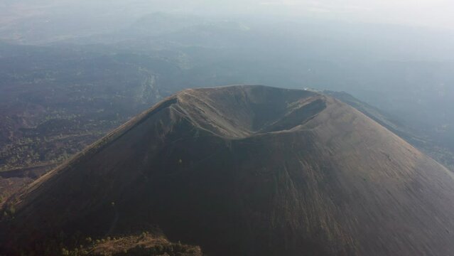 PARICUTIN VOLCANO CRATER ORBIT AT SUNRISE