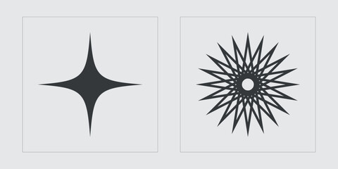 Brutalism shapes. Retro futuristic graphic ornaments. Cyberpunk elements. Anti-design. Vector illustration