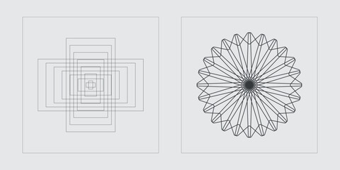 Vector set of Y2K. Brutalism star and flower shapes. Flat minimalist icons. Anti-design. Vector illustration