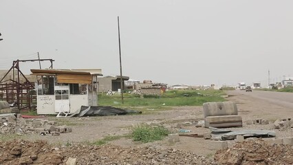 Abandoned area. War zone. Iraq in rubble.