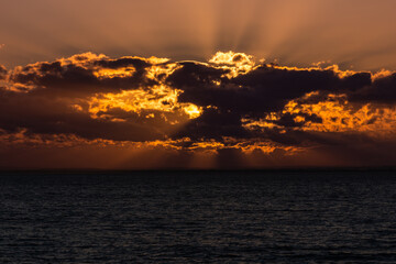 Sunset across Port Phillip Bay, Victoria.