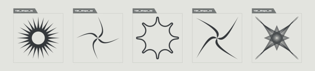 Vector set of Y2K. Rave psychedelic retro futuristic set. For modern T-shirts designed. Projects, posters, banners. Vector illustration