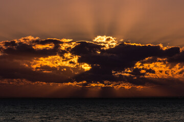 Sunset across Port Phillip Bay, Victoria.