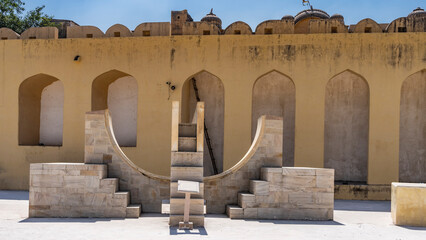 The ancient medieval observatory of Jantar-Mantar. The structure for observing constellations and...