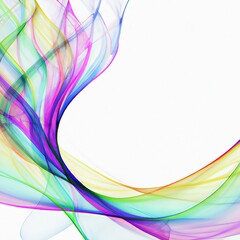 Abstract colorful swoosh background with soft smooth elegant waves on white background. Copyspace. Generative AI