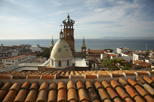 Overview of Old Puerto Vallarta, Jalisco, Mexico