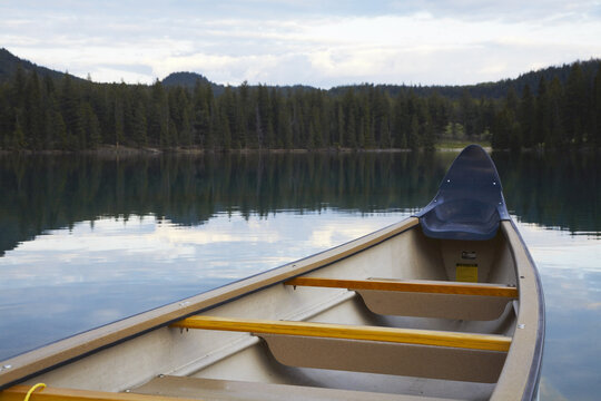 Canoe on Lake, Jasper, Alberta, Canada