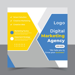 Digital marketing social media post and Instagram post template banner design, Creative Idea Digital Marketing Agency Template
