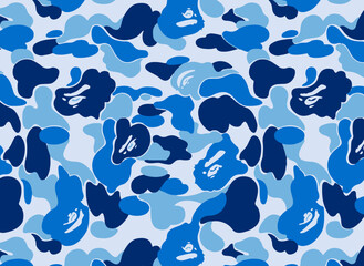 Seamless Bathing Ape Camouflage Vector Repeat Pattern - obrazy, fototapety, plakaty