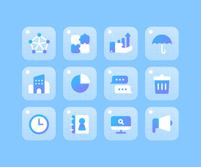 Blue gradation icon business
