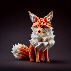 Fototapeta premium A portrait of a fox on an isolated background created with generative AI technology