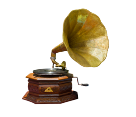 old gramophone isolated on white