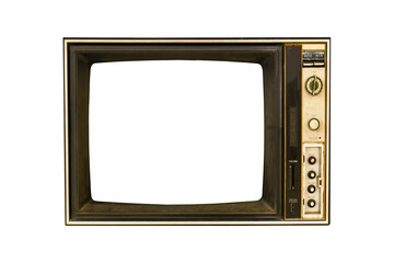 Retro Vintage television on white