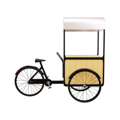 Vintage bicycle cart 3d rendering illustration