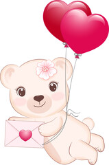 Obraz premium Bear Valentine's day