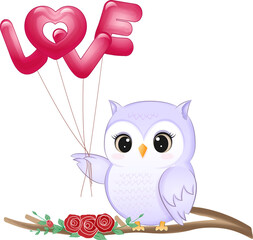 Cute Owl valentine's day