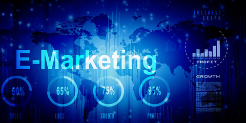 2d illustration business E marketing concept