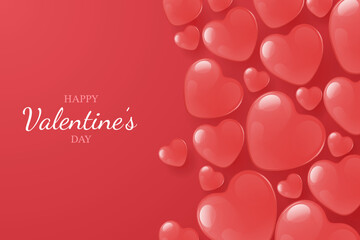 Valentine's day background with balloons heart. Vector illustration. Wallpaper, flyers, invitation, posters, brochure, banners.
