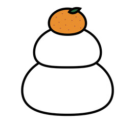 シンプルな鏡餅のイラスト素材