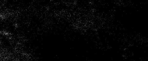 Flying dust particles on a black background, abstract real dust floating over black background for overlay, night sky graphic resources star on snow effect background 
