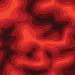 Curve wavy spot shapes texture seamless pattern. Abstract modern endless colorful camo texture. Vector background. 