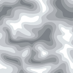 Obraz premium Curve wavy spot shapes texture seamless pattern. Abstract modern endless colorful camo texture. Vector background. 